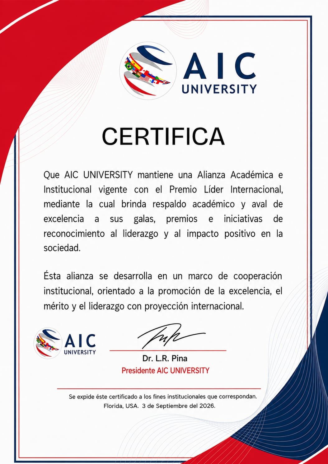Certificado AIC University